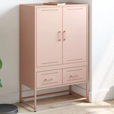 Afbeelding van Hoge kast 68x39x111,5 cm koudgewalst staal roze