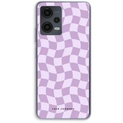 Afbeelding van Case Company® hoesje geschikt voor Xiaomi Redmi Note 12 Grid Paars Soft Cover Telefoonhoesje Bescherming aan alle Kanten en Schermrand