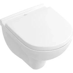 Afbeelding van Villeroy &amp; Boch O.novo Compact toiletzitting met deksel wit rvs