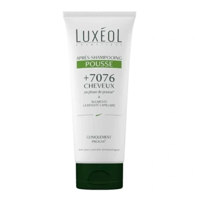 Image de LUXÉOL Après Shampooing Pousse Force &amp; Densité Hydratatation, Douceur Brillance Soin Cheveux 98% d&#039;Ingrédients d&#039;Origine Naturelle Fabriqué en France 200ml
