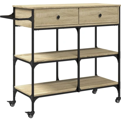 Afbeelding van Keukentrolley 105x42x95 cm bewerkt hout sonoma eikenkleurig