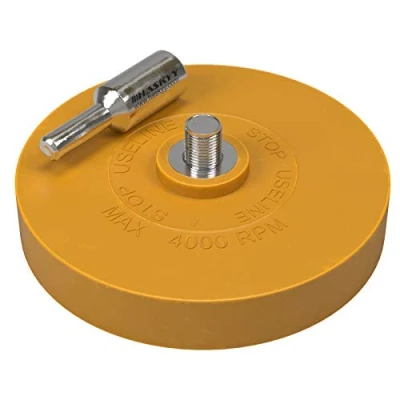Afbeelding van 1 x gomschijf met handvat adapter voor het professioneel verwijderen van folie en lijmresten op voertuig, auto of motorfiets