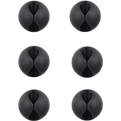 Afbeelding van Allteq Kabelclip Zelfklevend 6 stuks Kabelhouder Zwart