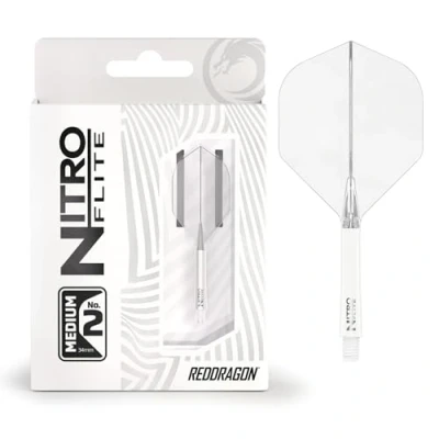 Afbeelding van RED DRAGON Darts Nitro Flite Flight &amp; Shaft Wit/Transparant Medium