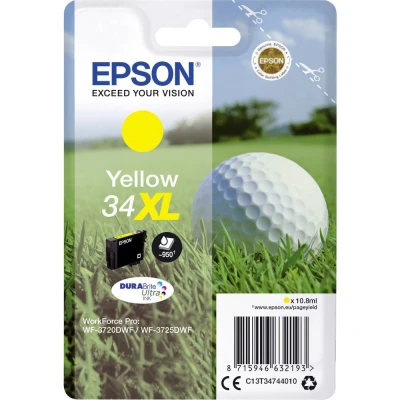 Afbeelding van Epson Inktcartridge 34xl, 950 Pagina&#039;s, Oem C13t34744010, Geel