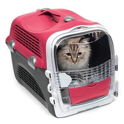 Afbeelding van Catit 41370 Cabrio Carrier, Transportbox voor Katten, 51x33x35 cm, Rood/Grijs