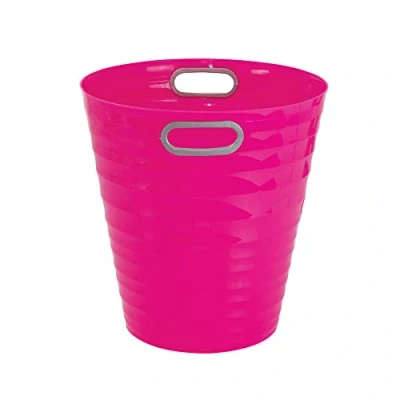 Afbeelding van Waytex 931077 prullenbak voor kantoor, roze, van kunststof, modern design, slaapkamer, badkamer, inhoud 12,5 l, kleur: roze