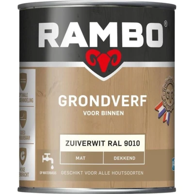 Afbeelding van Rambo Grondverf Binnen Dekkend Mat RAL 9010