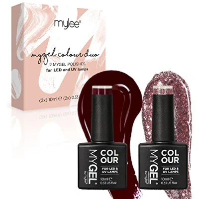 Afbeelding van Mylee Gel Nagellak Set 2x10ml [Sugar and Spice] UV/LED Gellak Nail Art Manicure Pedicure, Professioneel &amp; Thuisgebruik Langdurig en gemakkelijk aan te brengen