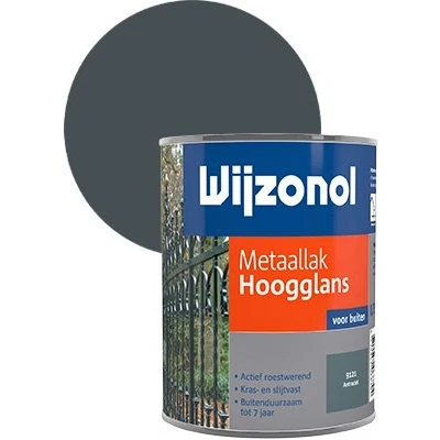 Afbeelding van Wijzonol Metaallak Hoogglans Antraciet 9121 750 ml