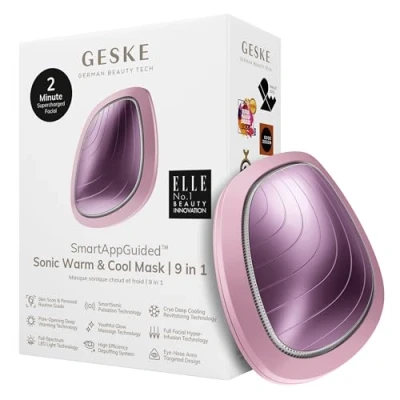 Afbeelding van GESKE SmartAppGuided™ Sonic Warm &amp; Cool Mask 9 in 1 Beauty LED gezichtsmasker Volledig spectrum en roodlichttherapie Warmte Koeling Verhoogde inname van gezichtsverzorging