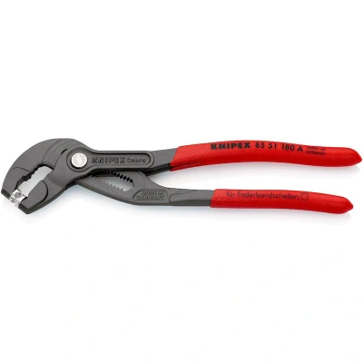 Image de KNIPEX 85 51 180 A pince à ressort pour pneus avec revêtement plastique antidérapant gris atramentisé mm