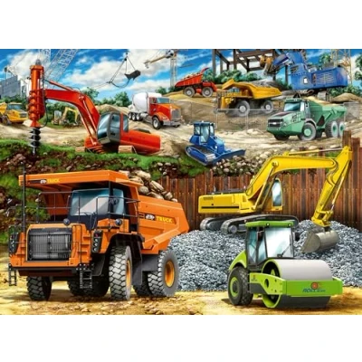 Image de Puzzle Ravensburger Véhicules de construction, 100 pièces XXL