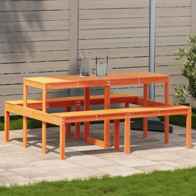 Afbeelding van Picknicktafel 160x134x75 cm massief grenenhout wasbruin