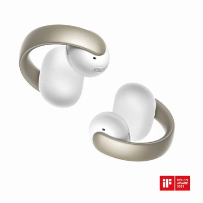 Afbeelding van soundcore by Anker AeroClip Draadloze Open Ear Oordopjes Wit Earbuds clip on hoofdtelefoons, Adaptieve Comfort, Heldere Oproepen met 4 Microfoons en AI, Stabiele Pasvorm, 12 mm Drivers voor Klank, ringontwerp