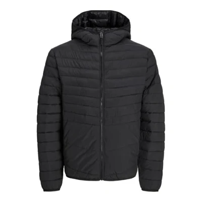 Afbeelding van Jack &amp; Jones Jjestate Noos Opvouwbare capuchontrui, gewatteerde jas voor heren (1 stuk), zwart.