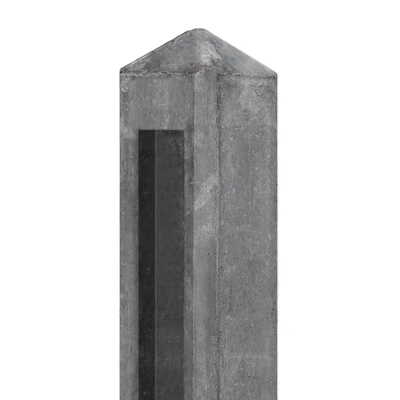 Afbeelding van Berton borderpaal Hunze, tussenmodel, 10x10x145cm (voor dubbele onderplaat), antraciet