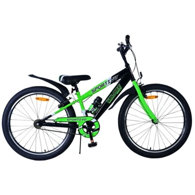 Afbeelding van Volare Sportivo Kinderfiets Jongens 24 inch Zwart Groen Twee Handremmen