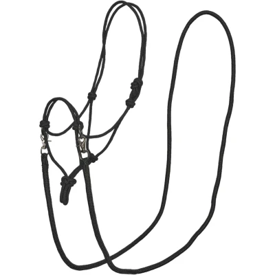 Afbeelding van Imperial Riding Bitloos Hoofdstel Free Ride Rope met Teugels Zwart Full Agradi.be