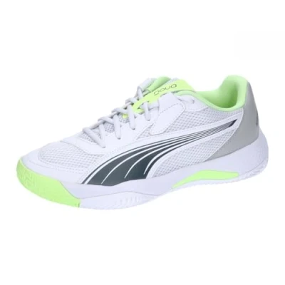 Afbeelding van Puma NOVA Court Unisex Hardloopschoenen neutraal, Maat: 41, White/luminous blue/fizzy apple/shadow gray Imitatieleer/ textiel