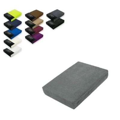 Afbeelding van EXKLUSIV HEIMTEXTIL Badstof hoeslaken, 180 200 x cm, grijs