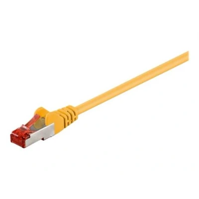 Image de wentronic Cordon de raccordement RJ 45 (M) pour 15 cm SFTP, PiMF CAT 6 sans halogène, rond, bloqué jaune