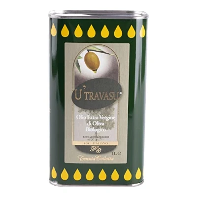 Image de U&#039;Travasu® Huile d&#039;Olive Extra Vierge Biologique bidon 1l 100% Italienne Produit en Sicile Extraction à Froid