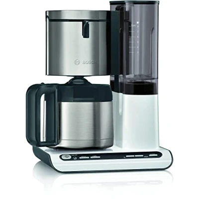 Image de Cafetière Bosch TKA8A681 1100W 1L Réglage Automatique Minuteur Acier Inoxydable Blanc