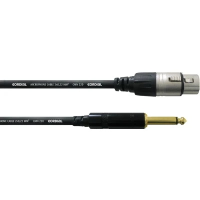 Afbeelding van Cordial CCM 10 FP XLR Verbindingskabel [1x bus 1x Jackplug male 6,3 mm] 10.00 m Zwart