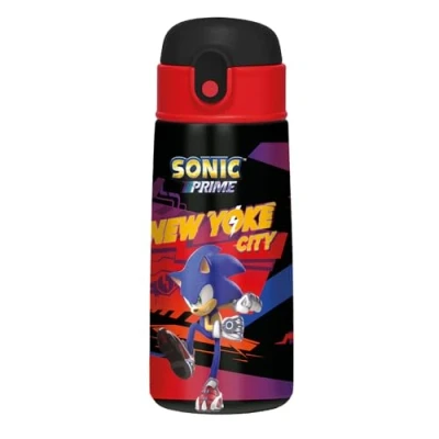 Afbeelding van Seven Sonic thermosfles, zwart, temperatuurbehoud tot 24 uur, asielfles, basisschool en vrije tijd, modern