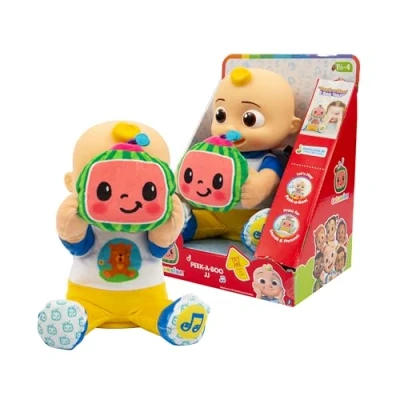 Afbeelding van Giochi Preziosi Cocomelon Peek a Boo JJ Interactief pluche dier, 30 cm, met geluiden en gemotoriseerde beweging, spelletjes voor kinderen vanaf 1,5 jaar, zingt het originele nummer van de