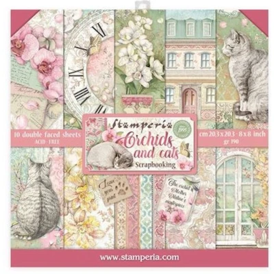 Afbeelding van Stamperia Orchids and Cats 8x8 Inch Paper Pack (SBBS26)