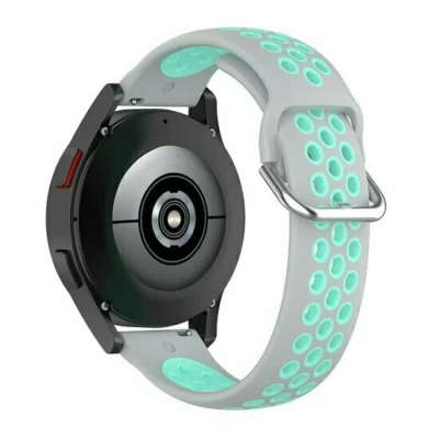 Afbeelding van Garmin Venu / Sq Sq2 2 plus Siliconen sportbandje met gesp Grijs + turquoise