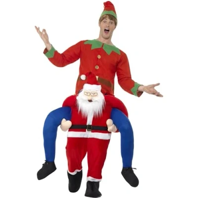 Afbeelding van Smiffy&#039;s Kerst &amp; Oud Nieuw Kostuum Ritje Op Een Kerstman Rood One Size Verkleedkleding