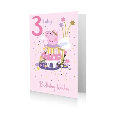 Afbeelding van Danilo Promotions Ltd Peppa Pig PG058 verjaardagskaart 3 jaar
