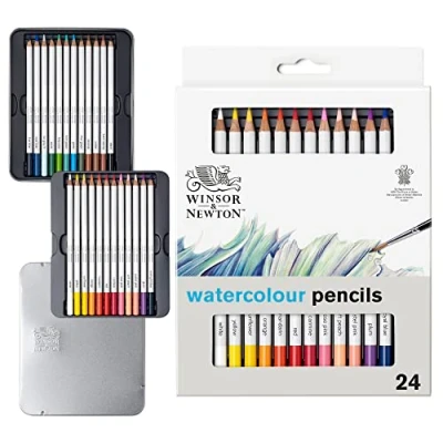 Image de Boîte métal 24 crayons aquarellables Winsor et Newton