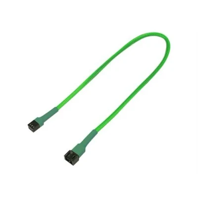 Image de Nanoxia Rallonge de câble d&#039;alimentation ventilateur alimentation interne 3 broches (F) pour (M) 30 cm vert néo