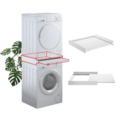 Afbeelding van Tower Pro Kit de superposition lave linge + sèche Support et avec étagère amovible SUPSLW001