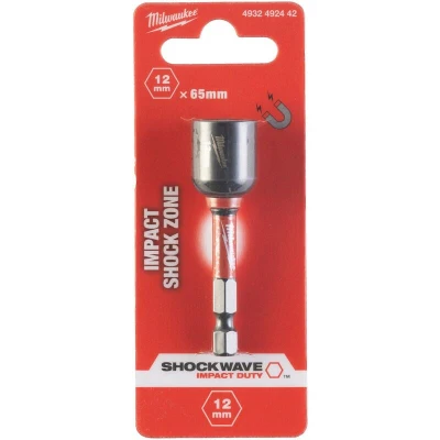 Afbeelding van MILWAUKEE 4932492442 SHOCKWAVE slagdop magnetisch Hex12 x 65 mm