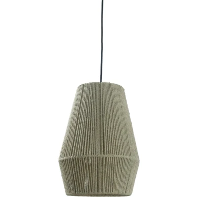 Afbeelding van PTMD Juta Natural jute hanging lamp long round