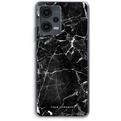 Afbeelding van Case Company® hoesje geschikt voor Xiaomi Redmi Note 12 Zwart Marmer Soft Cover Telefoonhoesje Bescherming aan alle Kanten en Schermrand