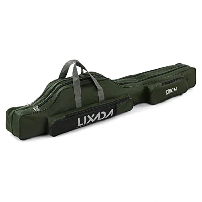 Afbeelding van Lixada Vistassen, draagbare opvouwbare hengeltas, rod reel bag (legergroen, 130 cm)