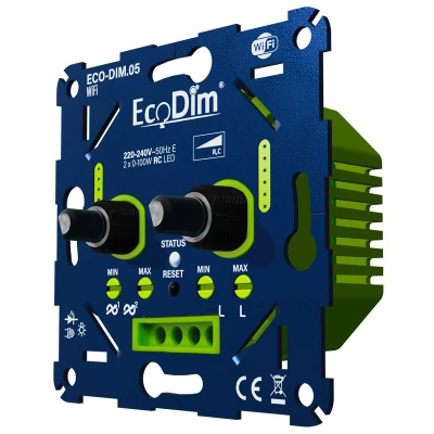 Afbeelding van EcoDim Eco Dim.05 WiFi Duo led dimmer inbouw 2x0 100W