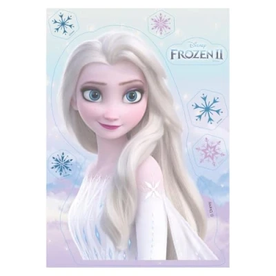 Image de Dekora Décoration de gâteau la Reine des Neiges Elsa en papier comestible sans sucre
