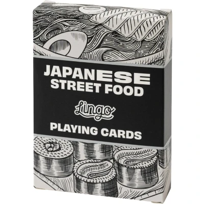 Afbeelding van Lingo Japanese straatvoedsel speelkaarten playingcards Reis flashcards jong en oud Japanse Street Food Recepten &amp; Tips op een leuke gemakkelijke manier Flashcard Deck 52 essentiële vertalingen 8.99x6.5x1.7 cm 91g