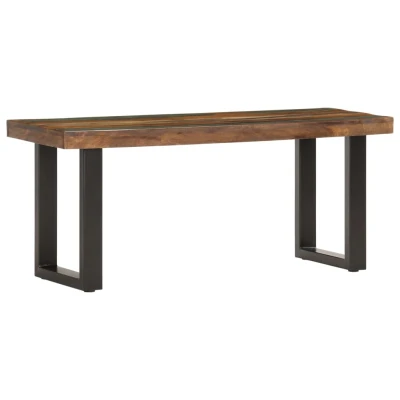 Afbeelding van Bankje 110 cm massief gerecycled hout en staal