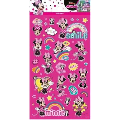 Afbeelding van Stickers Minnie Mouse roze twinkle per vel