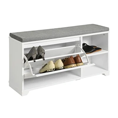 Afbeelding van SoBuy FSR119 W Schoenenrek Schoenenbank Met Zitkussen Borstbank Bank Opslag Garderobe Schoenenkist Smal