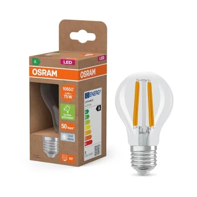 Afbeelding van OSRAM LED SUPERSTAR+ CLASSIC A FIL 75, E27, forme d&#039;ampouclassique, 5W, 1055lm, 4000K, lumière blanc froid, longue durée de vie, jusqu&#039;à 60% d&#039;économie d&#039;énergie par rapport aux standard