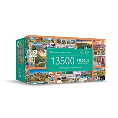 Afbeelding van Trefl Prime UFT puzzel: The Journey of Thousand Miles 13500 stukjes, grote puzzel, bio, collage, reispuzzel, creatief entertainment voor volwassenen en kinderen vanaf 12 jaar